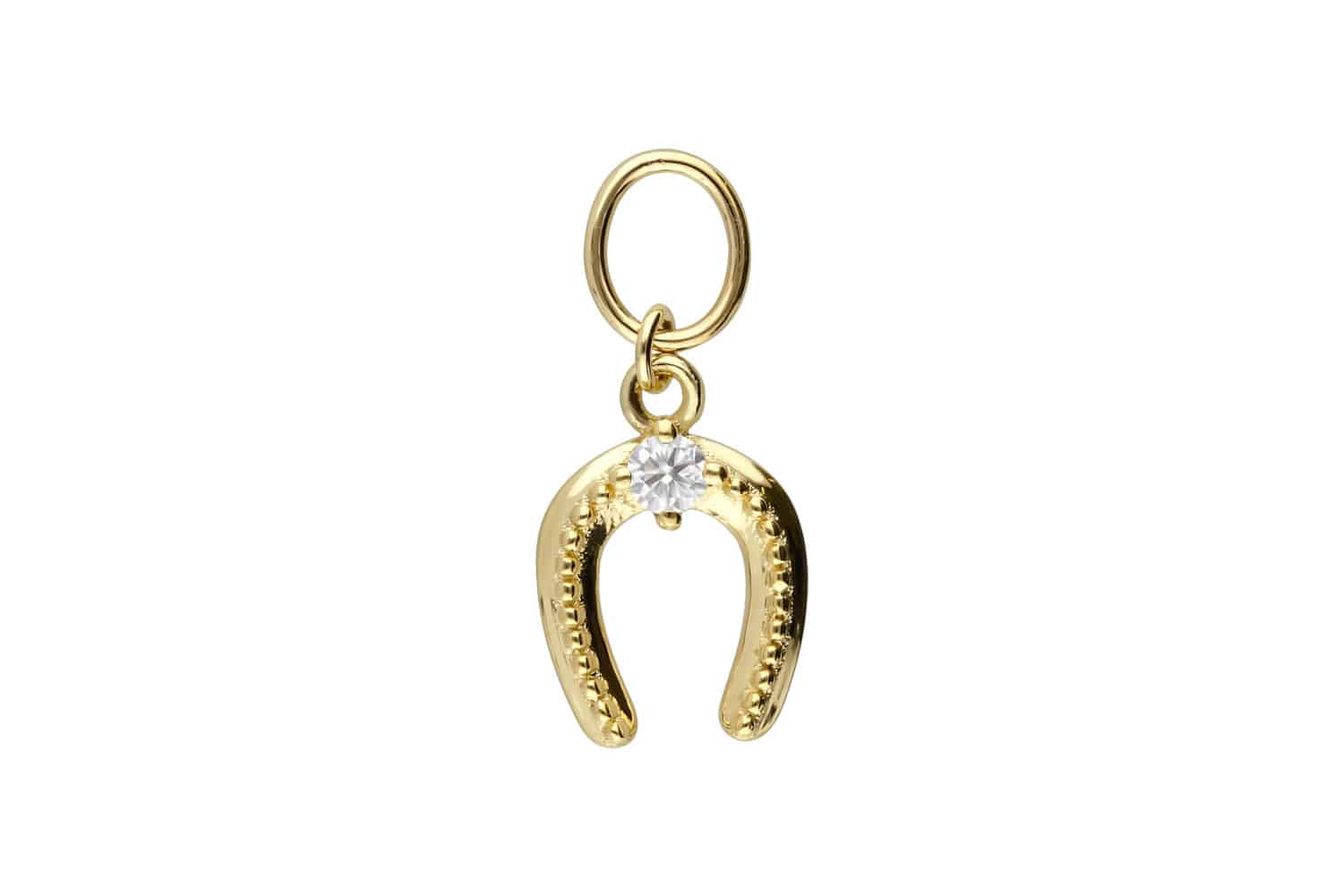 18 Karat Gold Anhänger für Clicker MOISSANIT + HUFEISEN