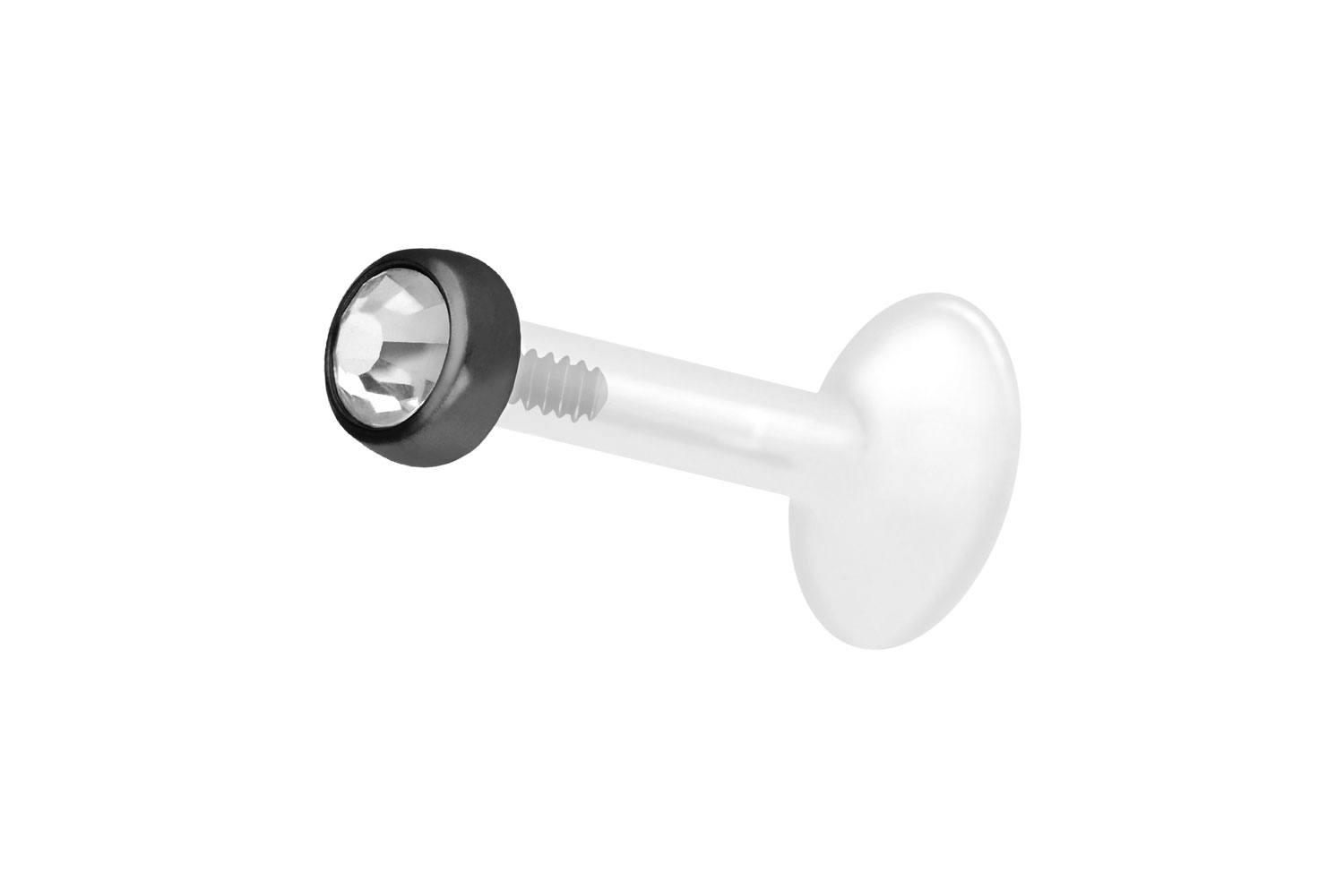 PTFE labret wih internal thread + titanium attachment CRYSTAL DISC