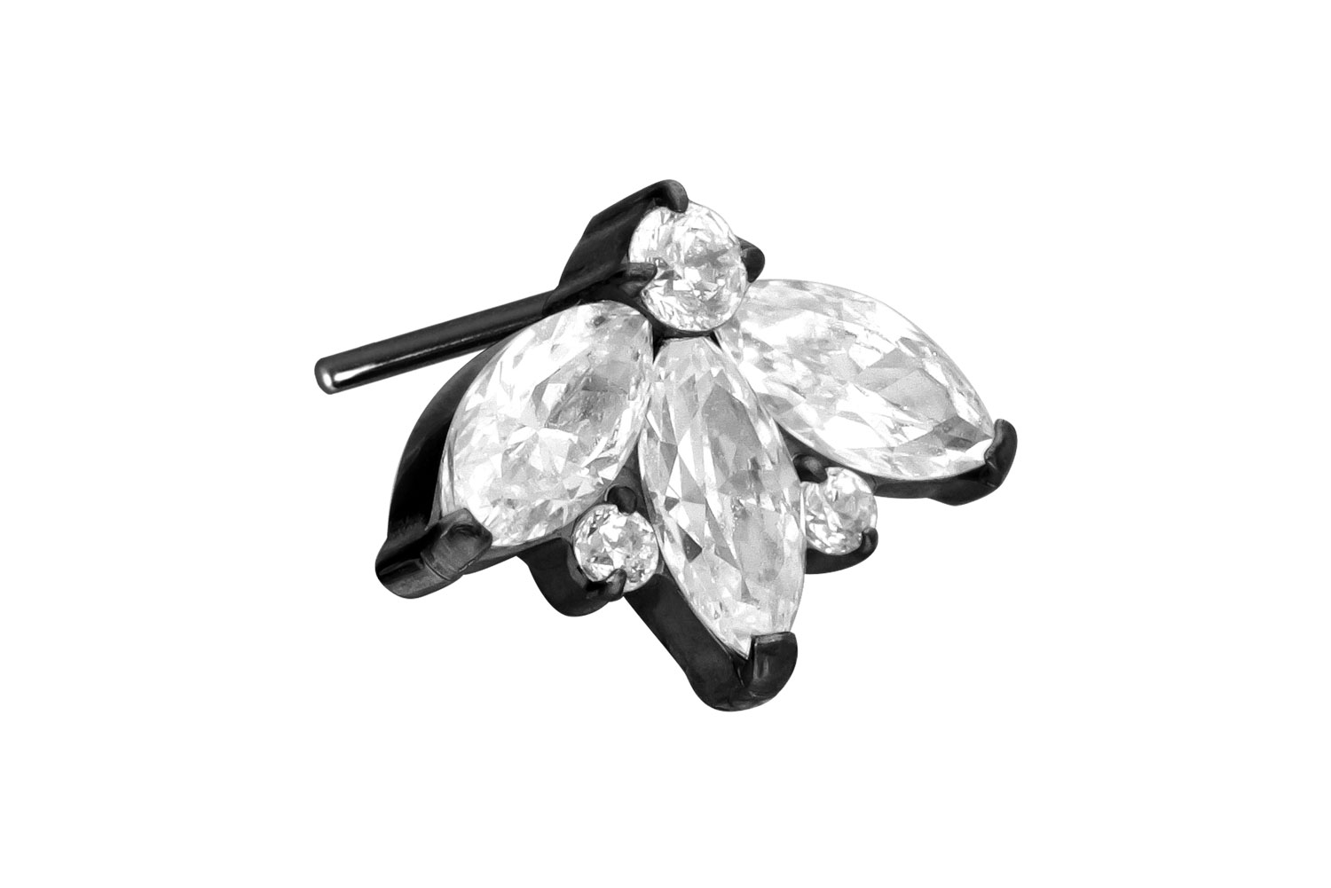 Titanium attachment with push pin LOTUS BLOSSOM