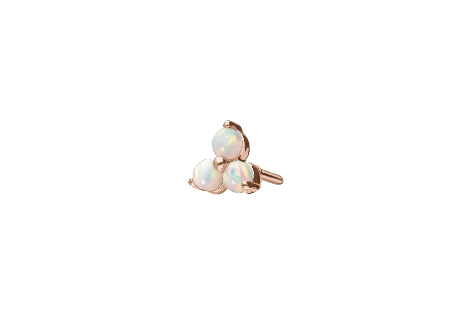 14 carat gold screw-in attachment with external thread FLOWER + 3 SYNTHETIC OPALS