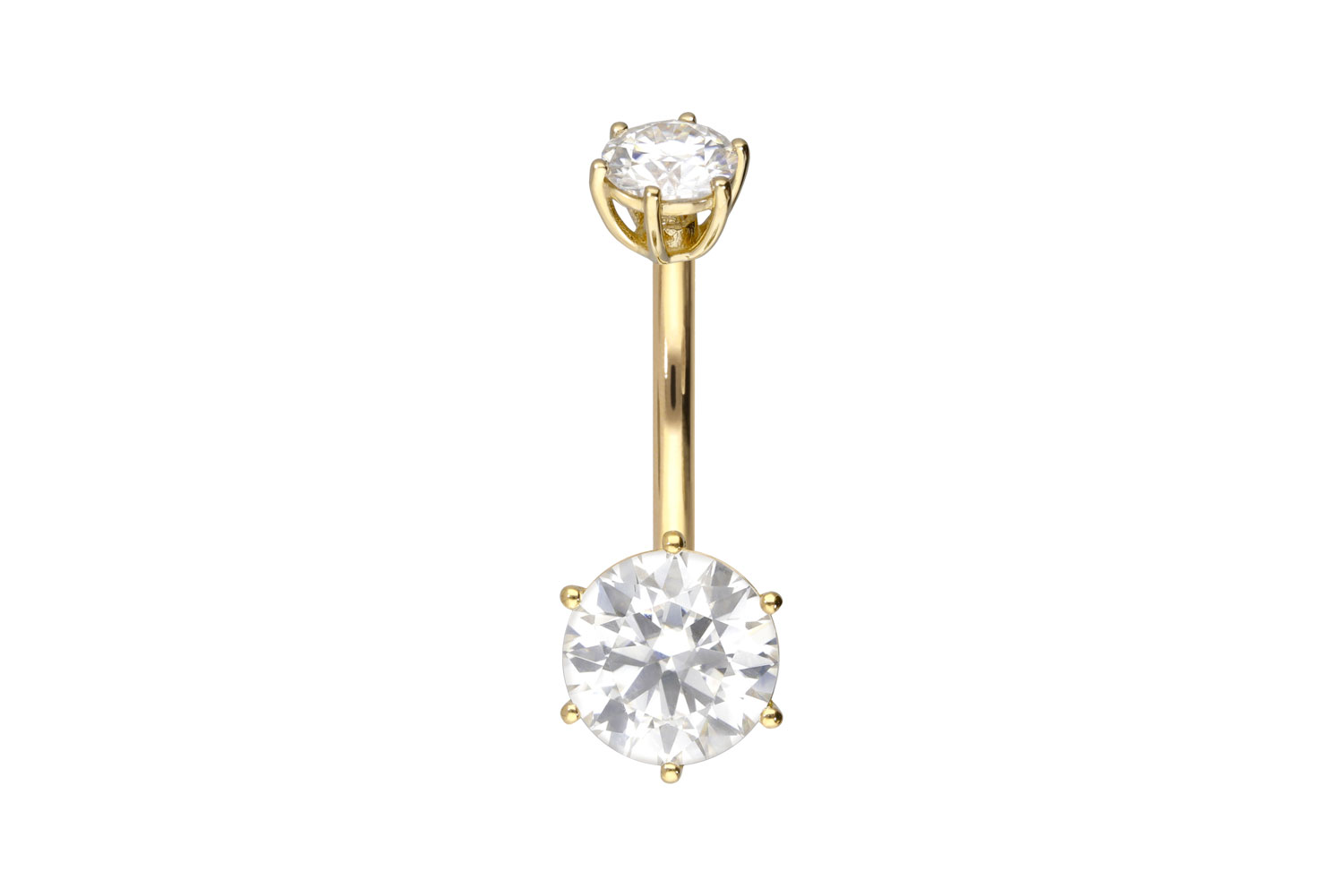 14/18 carat gold bananabell 2 MOISSANITES