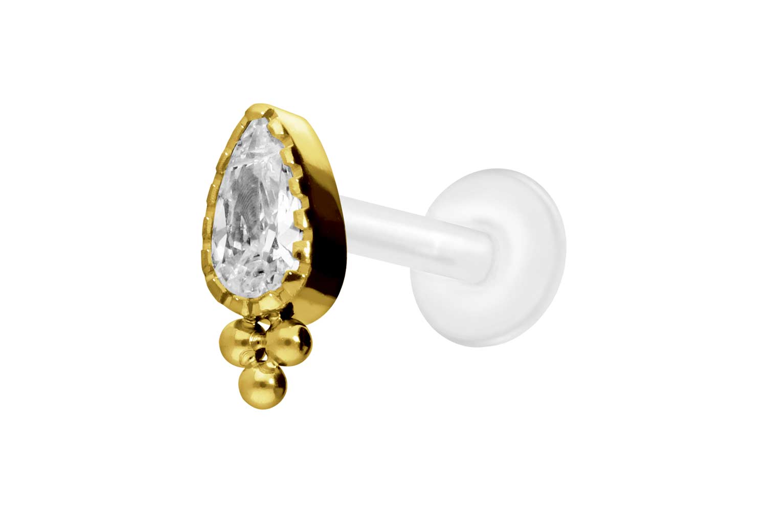 PIERCINGLINE Piercing Stecker PTFE Labret mit Innengewinde + Titan-Aufsatz - Bild 35 von 41