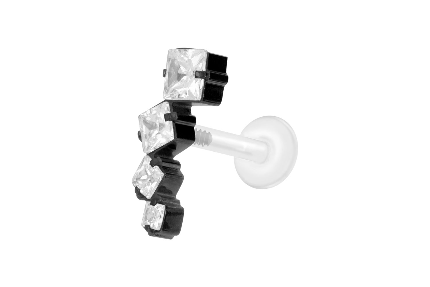 PTFE Labret mit Innengewinde + Titan-Aufsatz KRISTALLBOGEN
