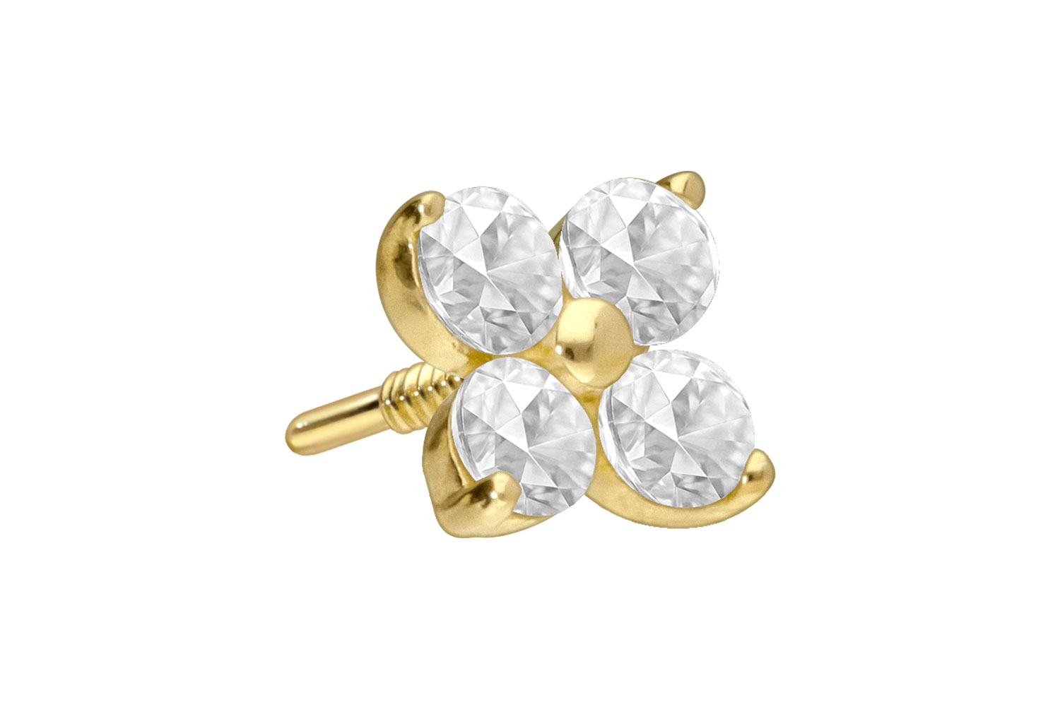 18 Karat Gold Schraubaufsatz mit Außengewinde DIAMANT-BLUME
