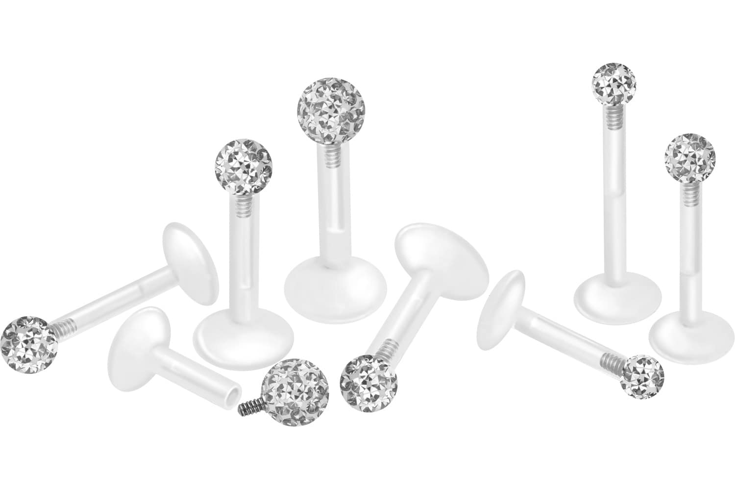 PTFE Labret mit Innengewinde + Titan-Aufsatz EPOXY-KUGEL