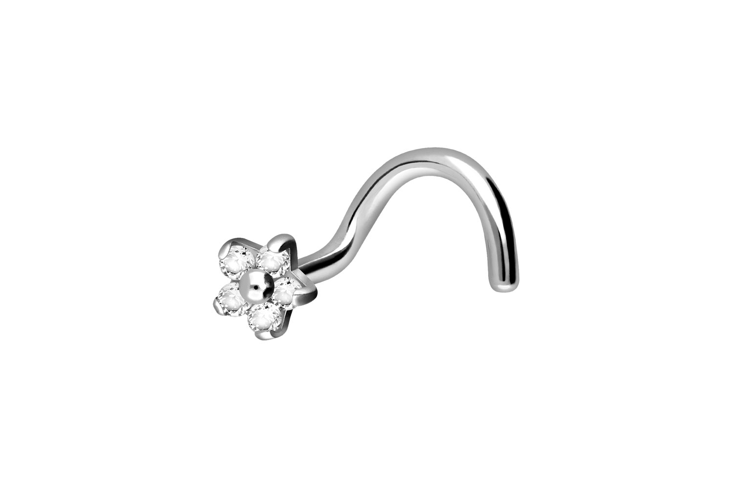 Titan Nasenstecker Spirale KRISTALLBLUME