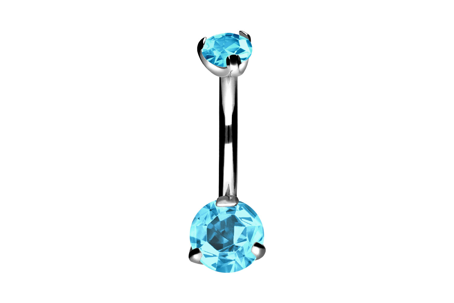 Titanium mini bananabell with internal thread 2 CRYSTALS