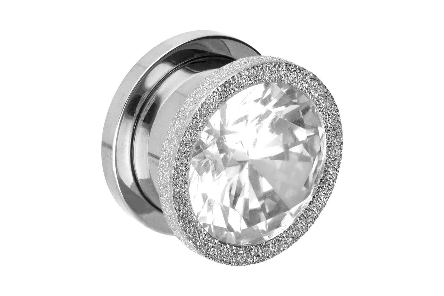 Chirurgenstahl Plug GROSSER KRISTALL + DIAMANTOPTIK ++SALE++