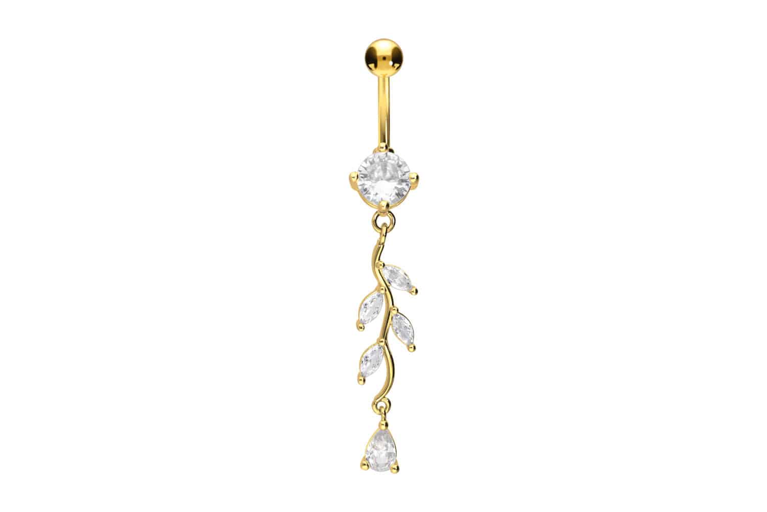 Surgical steel bananabell CRYSTAL TENDRIL