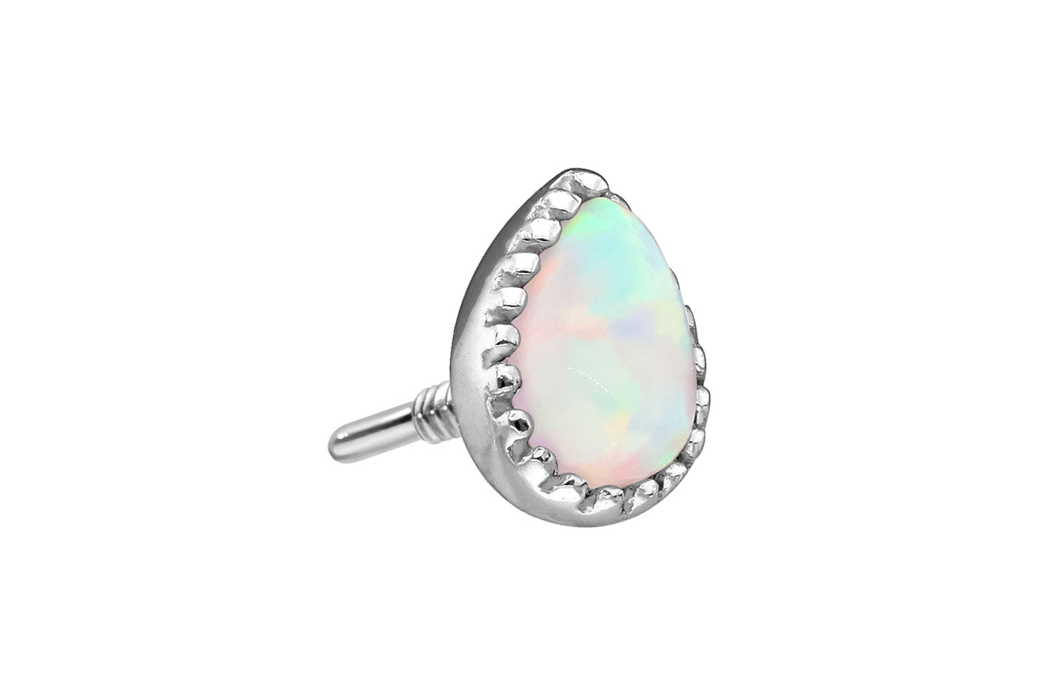 14 carat gold screw-in attachment with external thread SYNTHETIC OPAL DROP