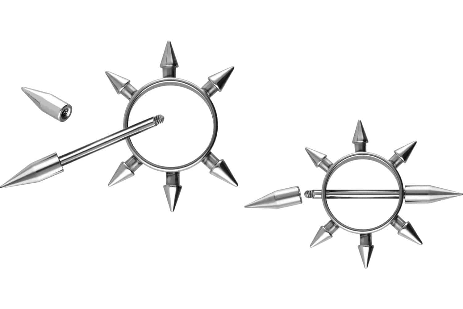 Surgical steel nipple ring CONES