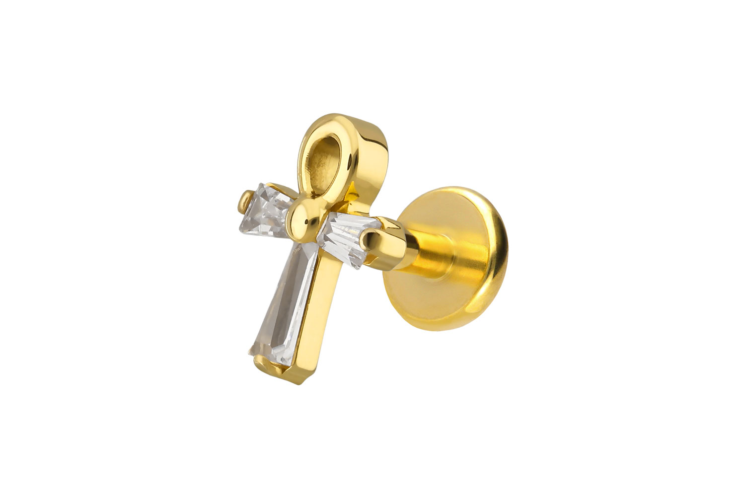 Titan Labret mit Push Fit KRISTALLANKH