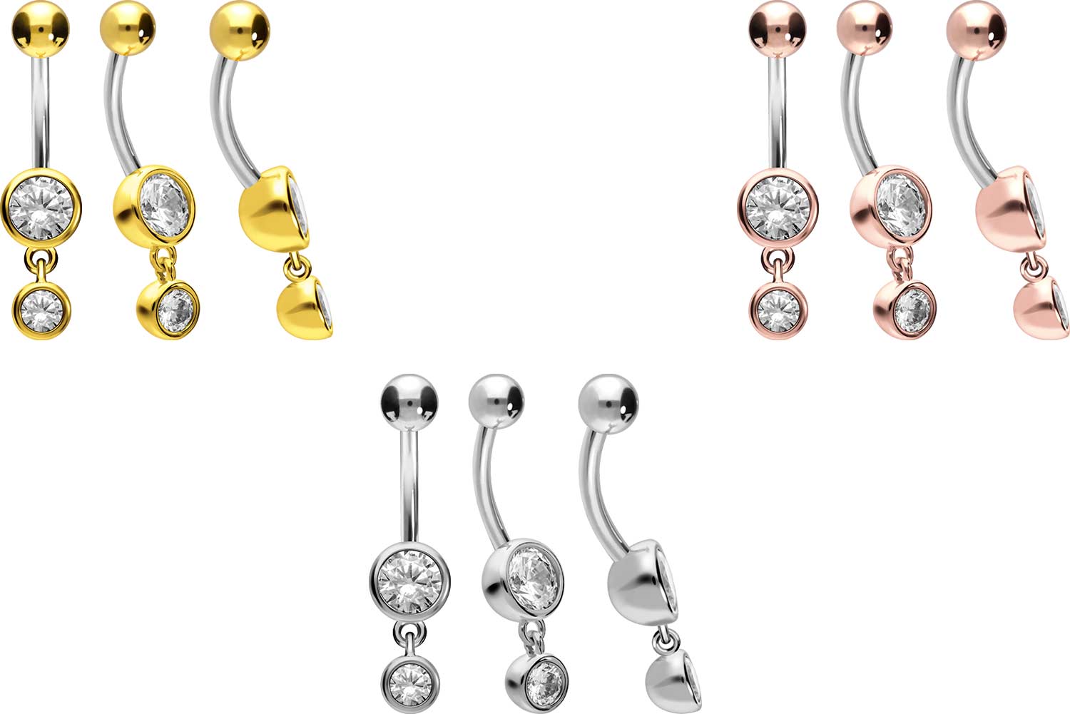 Titanium bananabell with 925 silver design 2 CRYSTALS