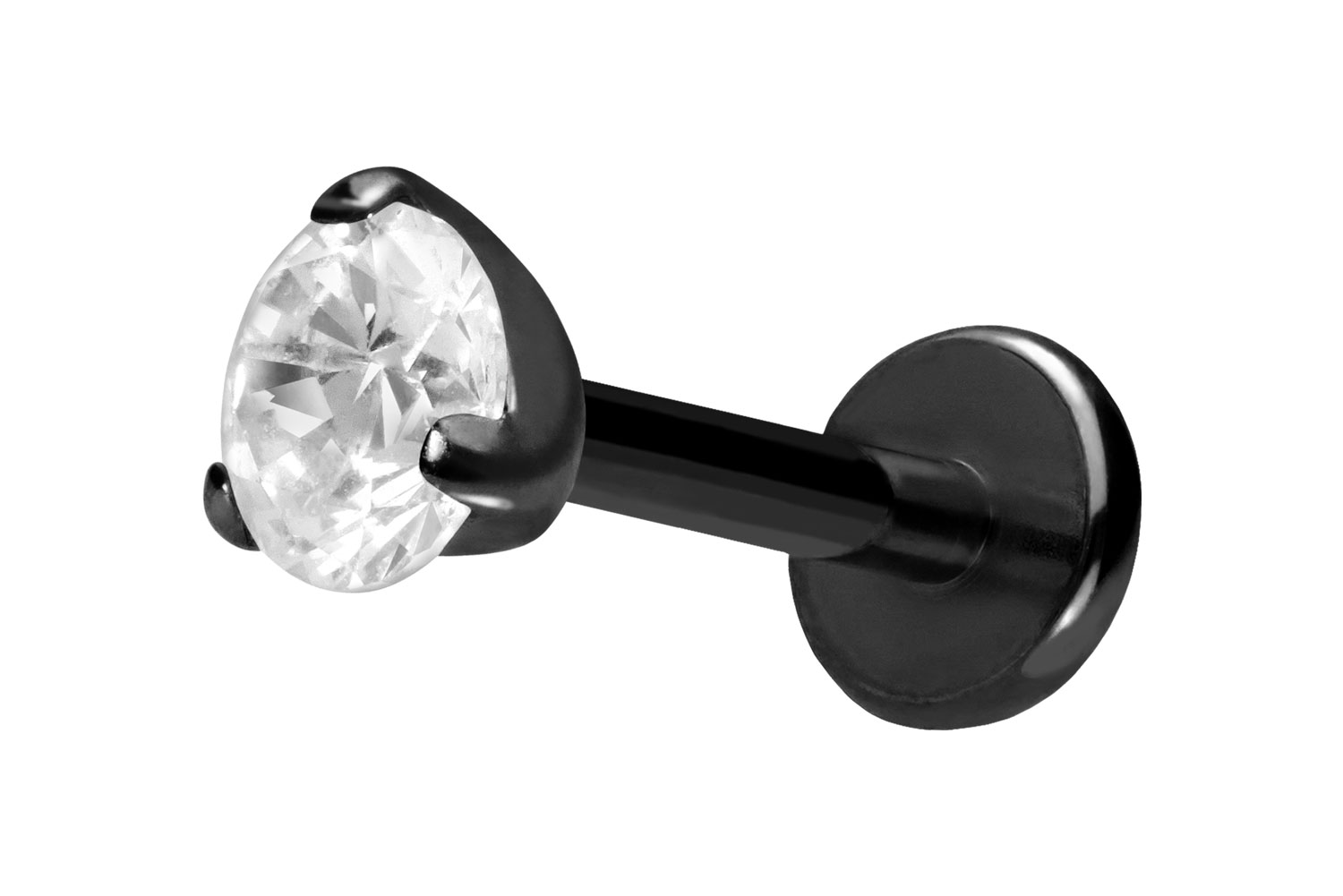 Titanium labret with push fit SET CRYSTAL