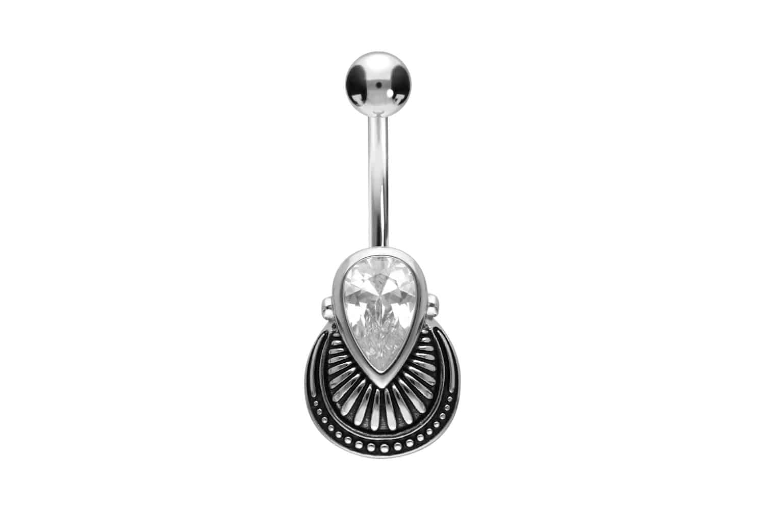 Surgical steel bananabell CRYSTAL DROP + SHELL