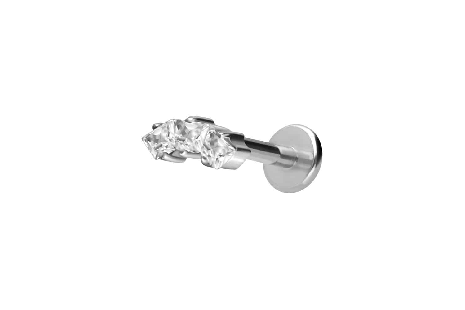 Titan Labret mit Innengewinde EINGEFASSTE KRISTALLTRAPEZE