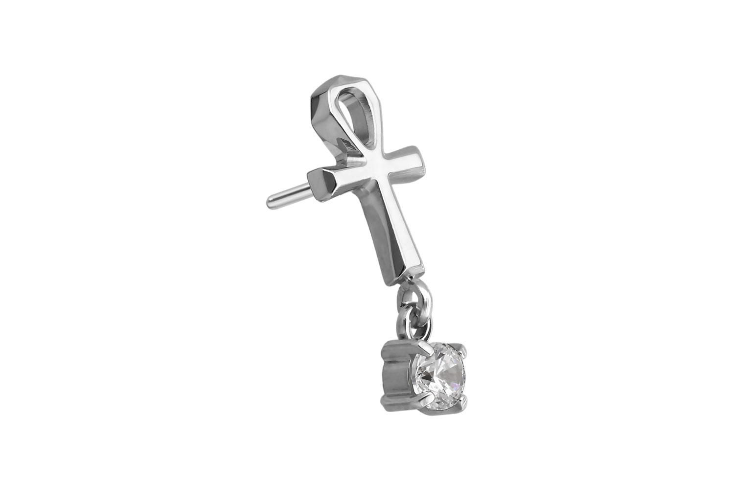 Titanium attachment with push pin ANKH + CRYSTAL
