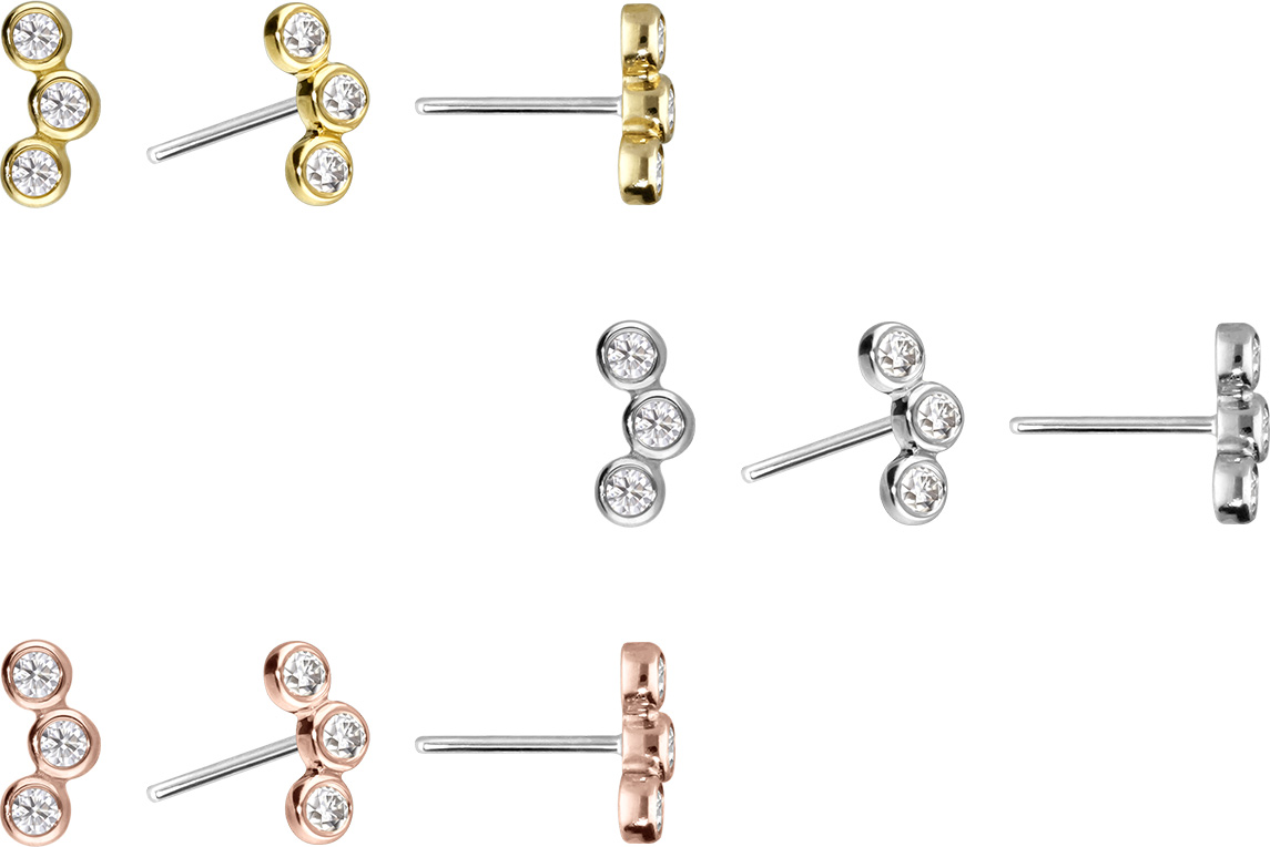 14 carat gold attachment with titanium push pin MOISSANITE ARCH