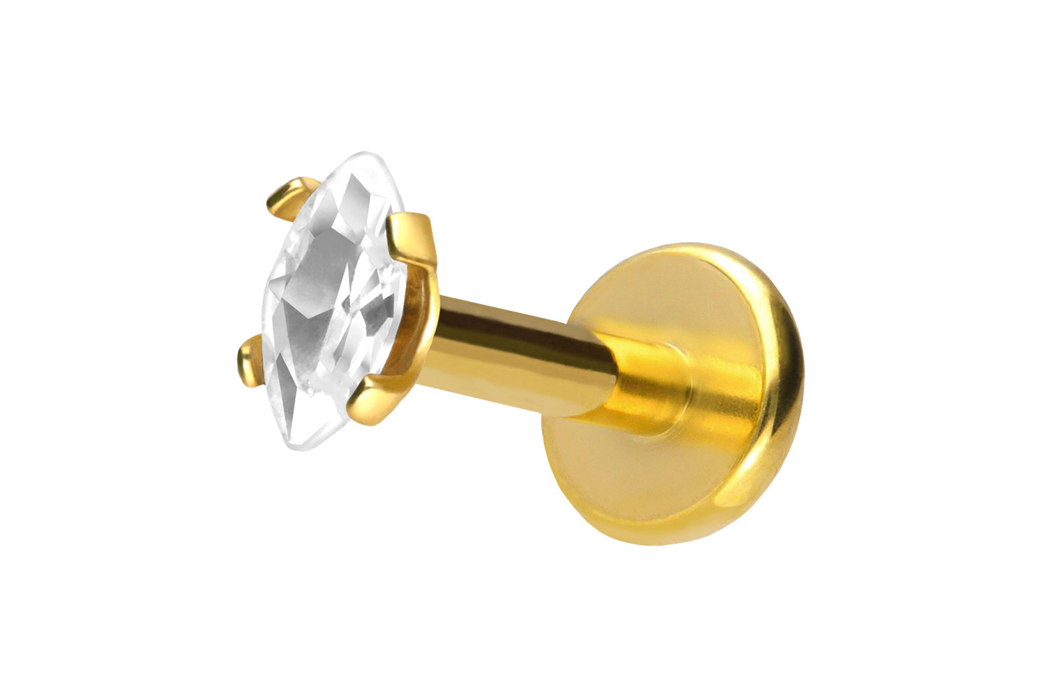 Titan Labret mit Push Fit EINGEFASSTER KRISTALLTROPFEN