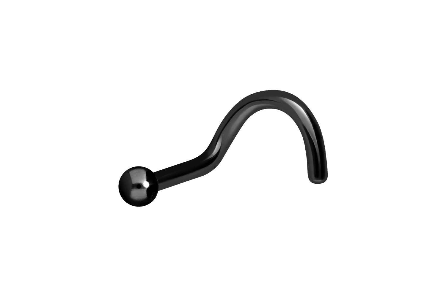 Surgical steel nose stud spiral BALL