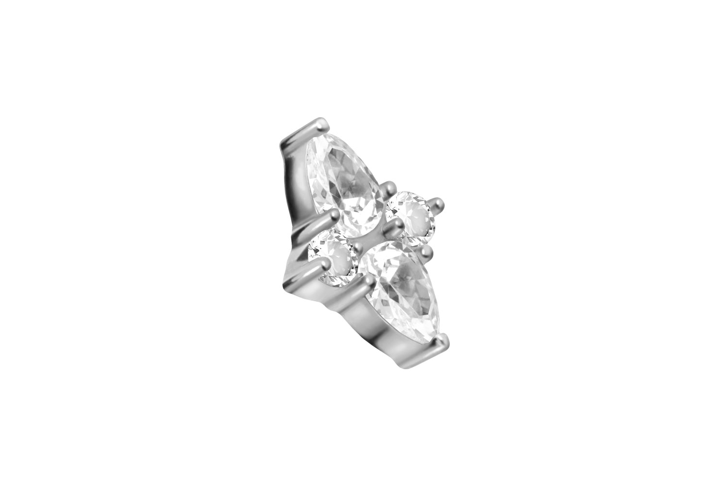 Titanium screw-in attachment with external thread CRYSTAL RHOMBUS ++SALE++