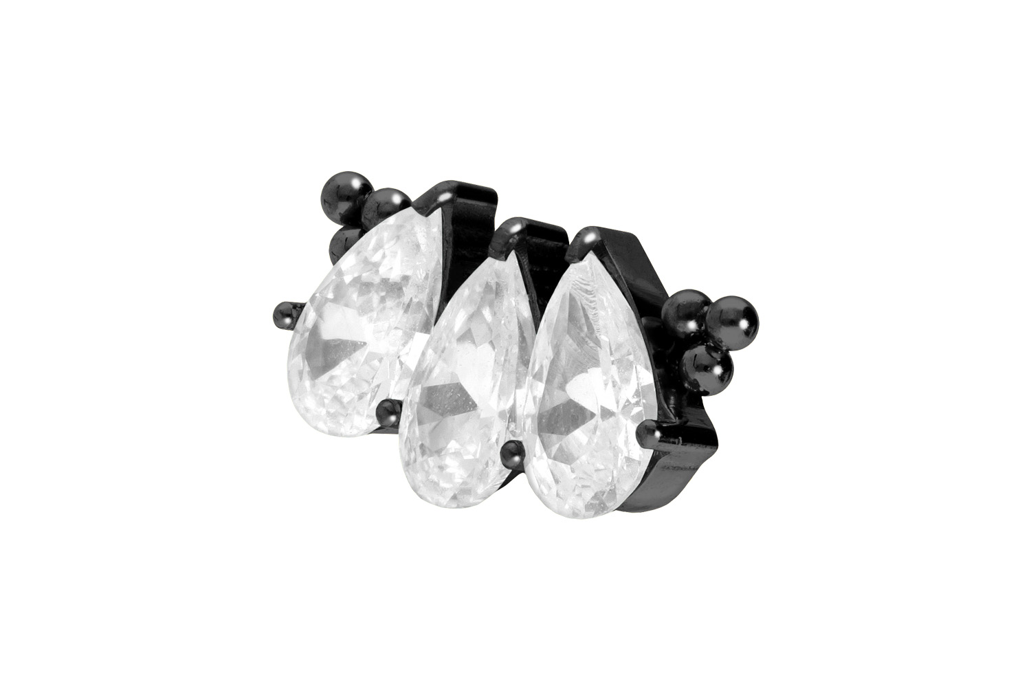 Titanium screw-in attachment with external thread 3 SETTED CRYSTAL DROPS + BALLS ++SALE++