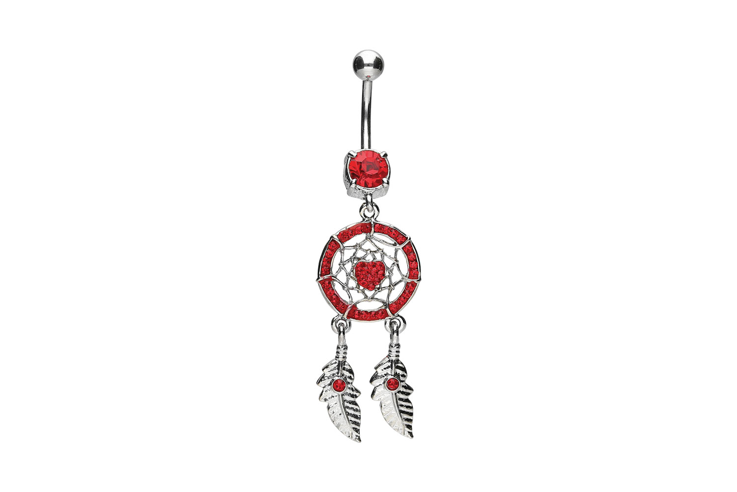 Surgical steel bananabell with brass design DREAM CATCHER + HEART ++SALE++