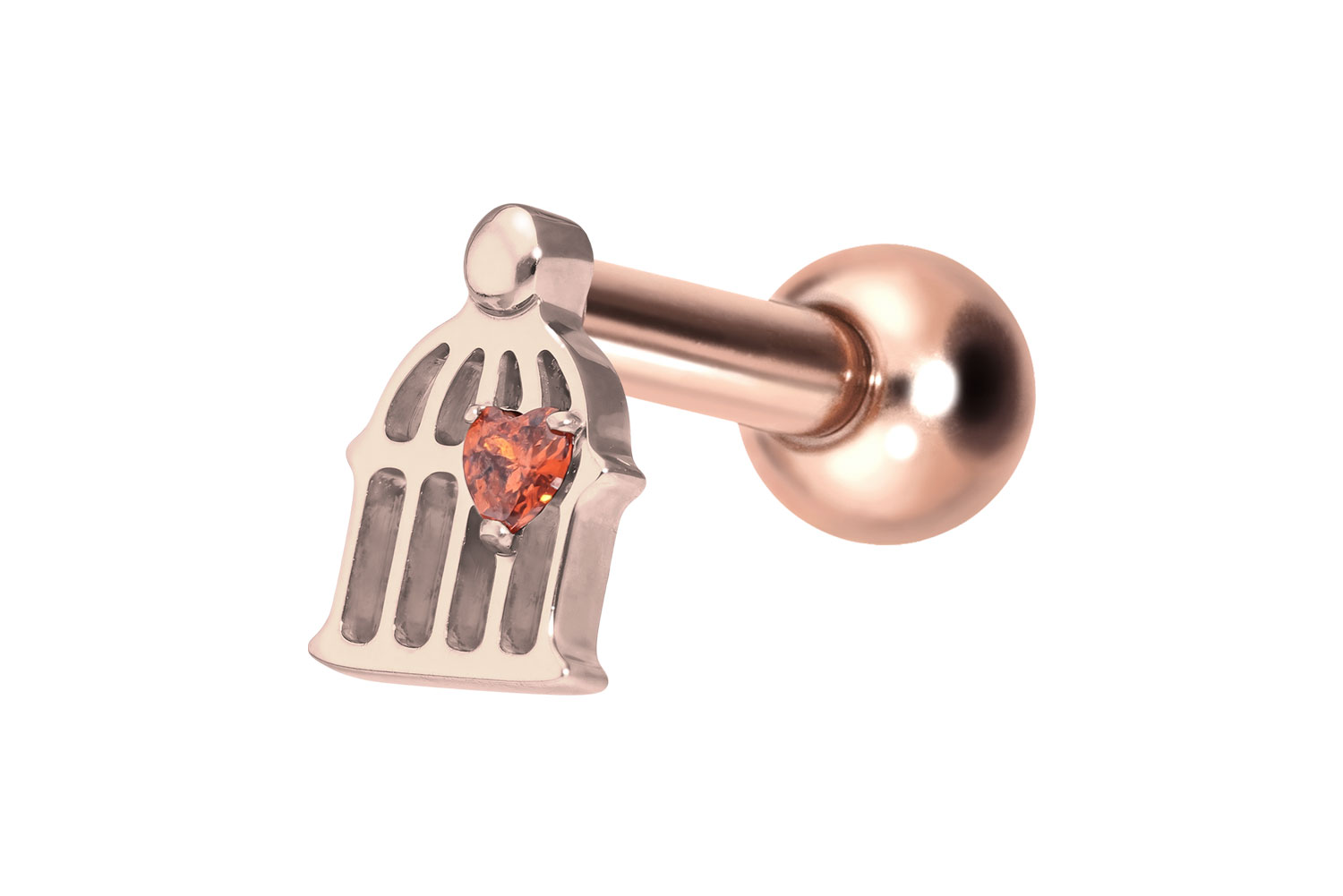 Titanium ear piercing with internal thread CAGE