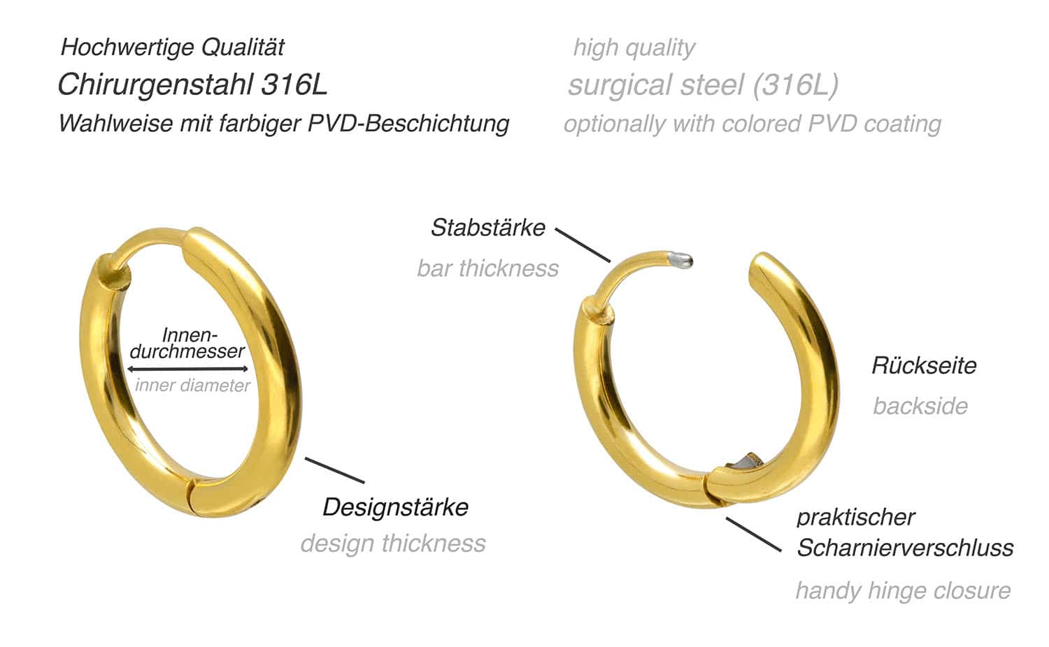 Chirurgenstahl Ohrclicker Creolen