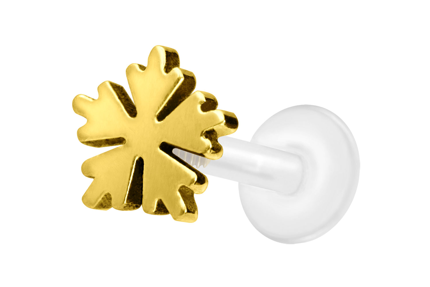 PTFE labret with internal thread + titanium attachment SNOWFLAKE