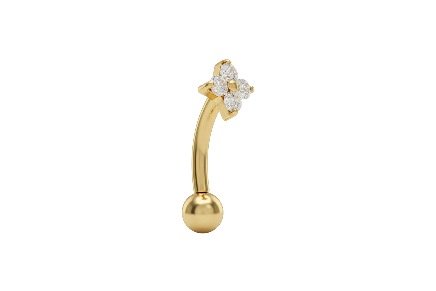 Titanium banana with push fit CRYSTAL FLOWER