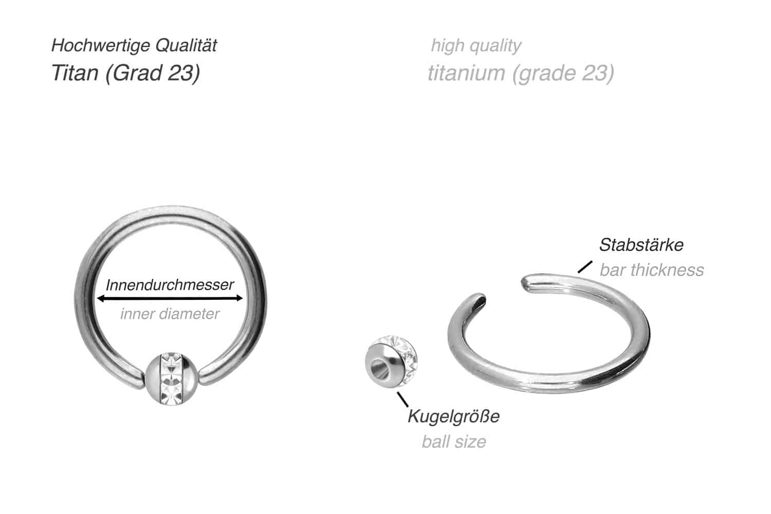 Titanium ball closure ring EPOXY RING BALL