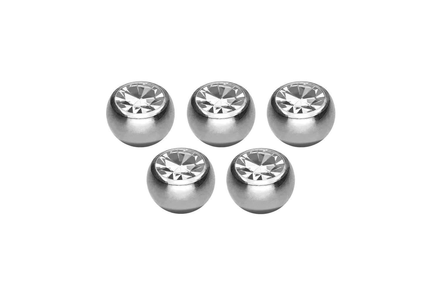 SET Chirurgenstahl Schraubkugel KRISTALL