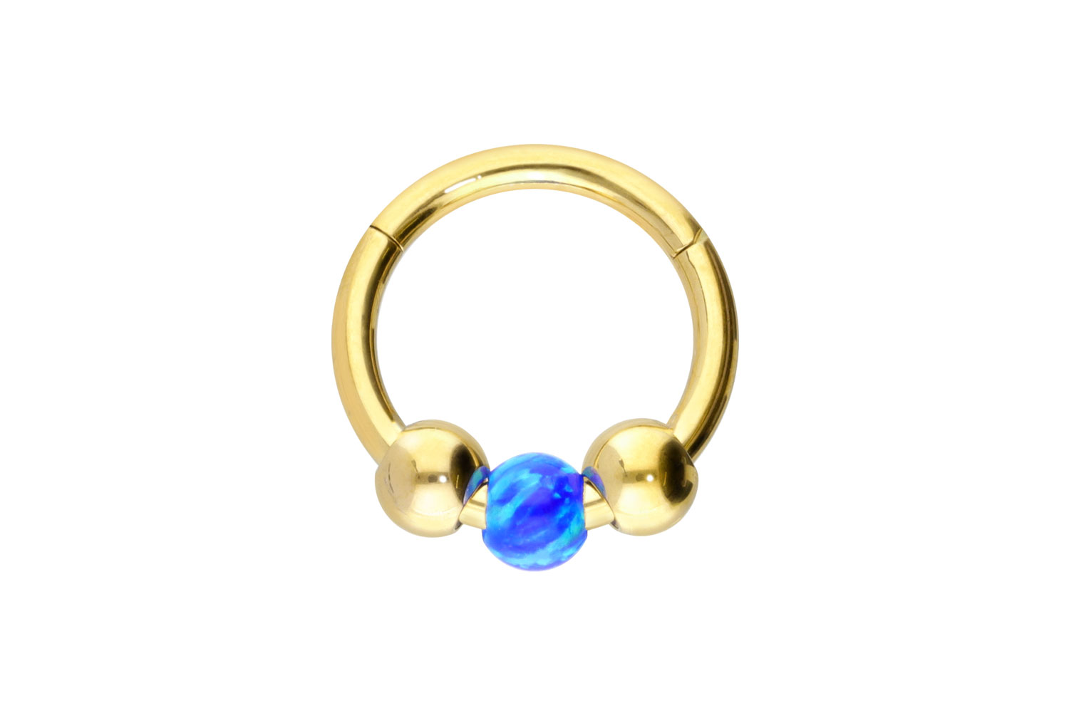 Titanium segment ring clicker SYNTHETIC OPAL BALL