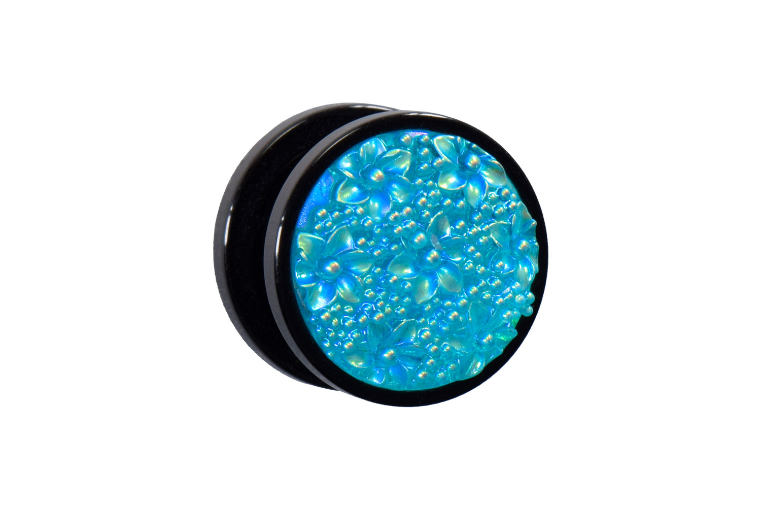 Acryl Plug schwarz BLUMEN ++SALE++
