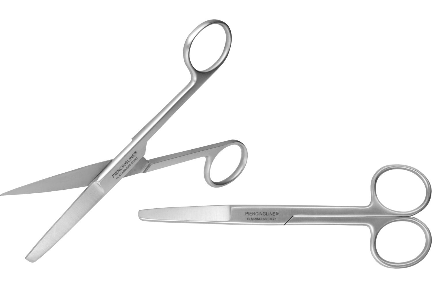 Stainless steel scissors with one flattened side