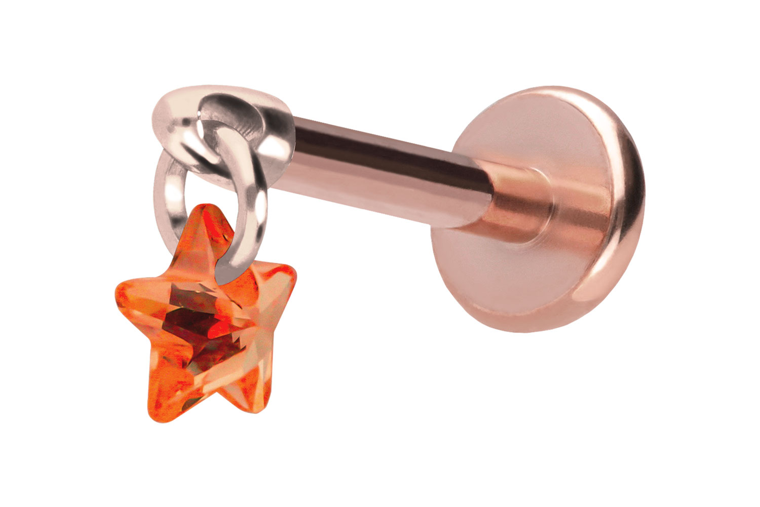 Titanium labret with push fit CRYSTAL STAR