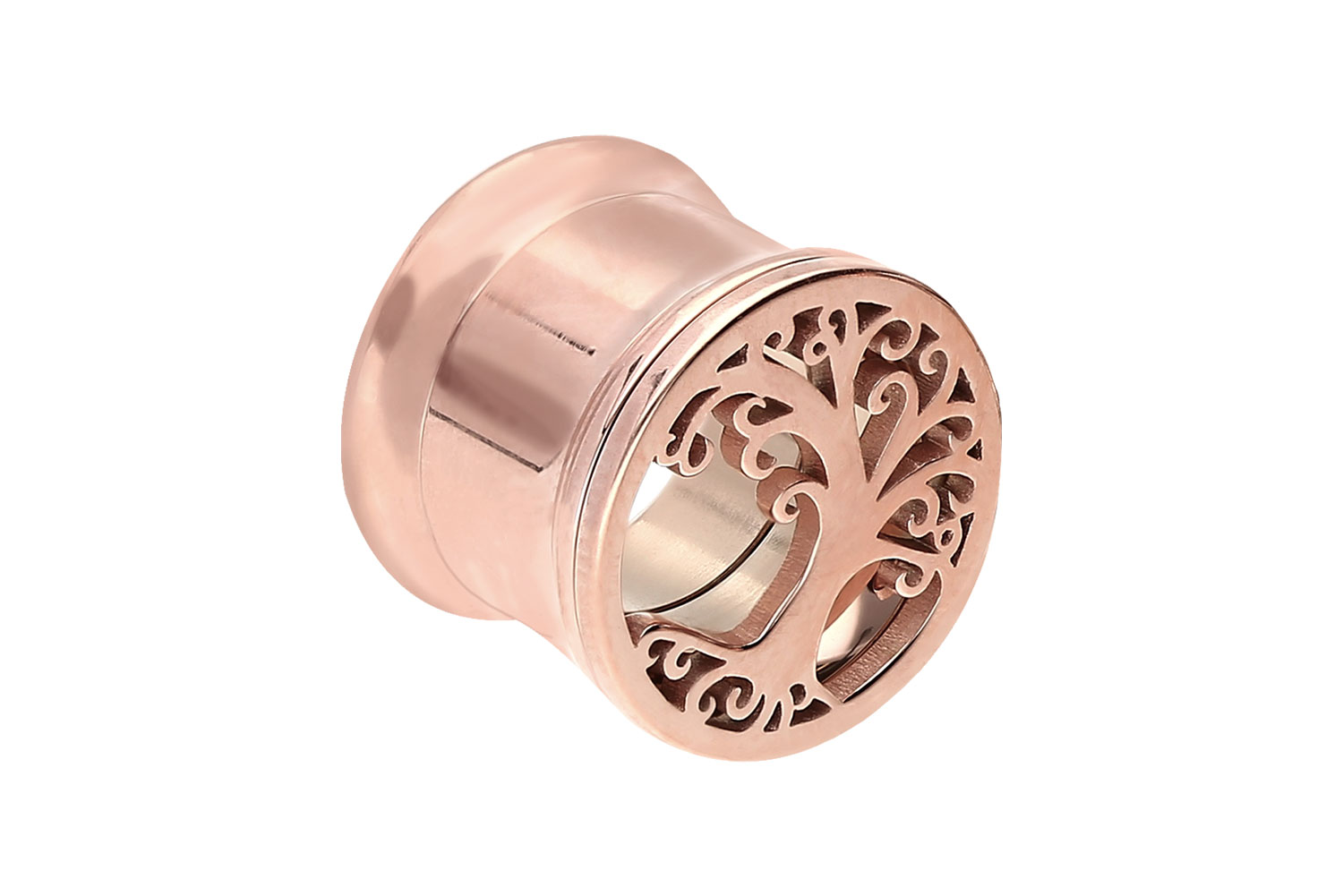 Surgical steel double flared tunnel TREE OF LIFE ++SALE++