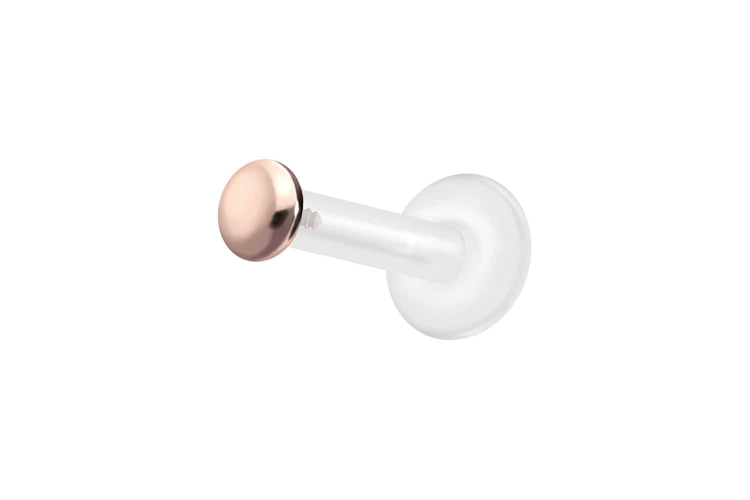 PTFE Labret mit Innengewinde + Titan-Aufsatz FLACH