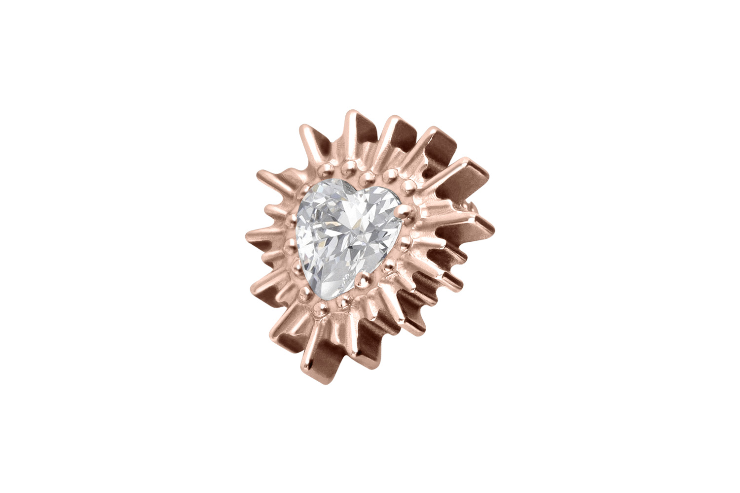 Titanium screw-in attachment with external thread CRYSTAL HEART + SUNRAYS