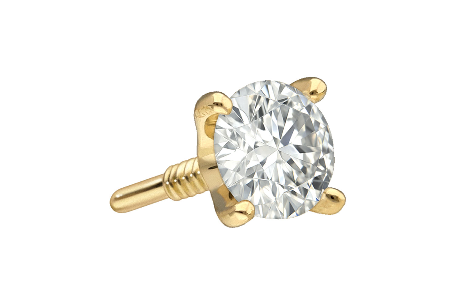 18 carat gold screw-in attachment with external thread DIAMOND