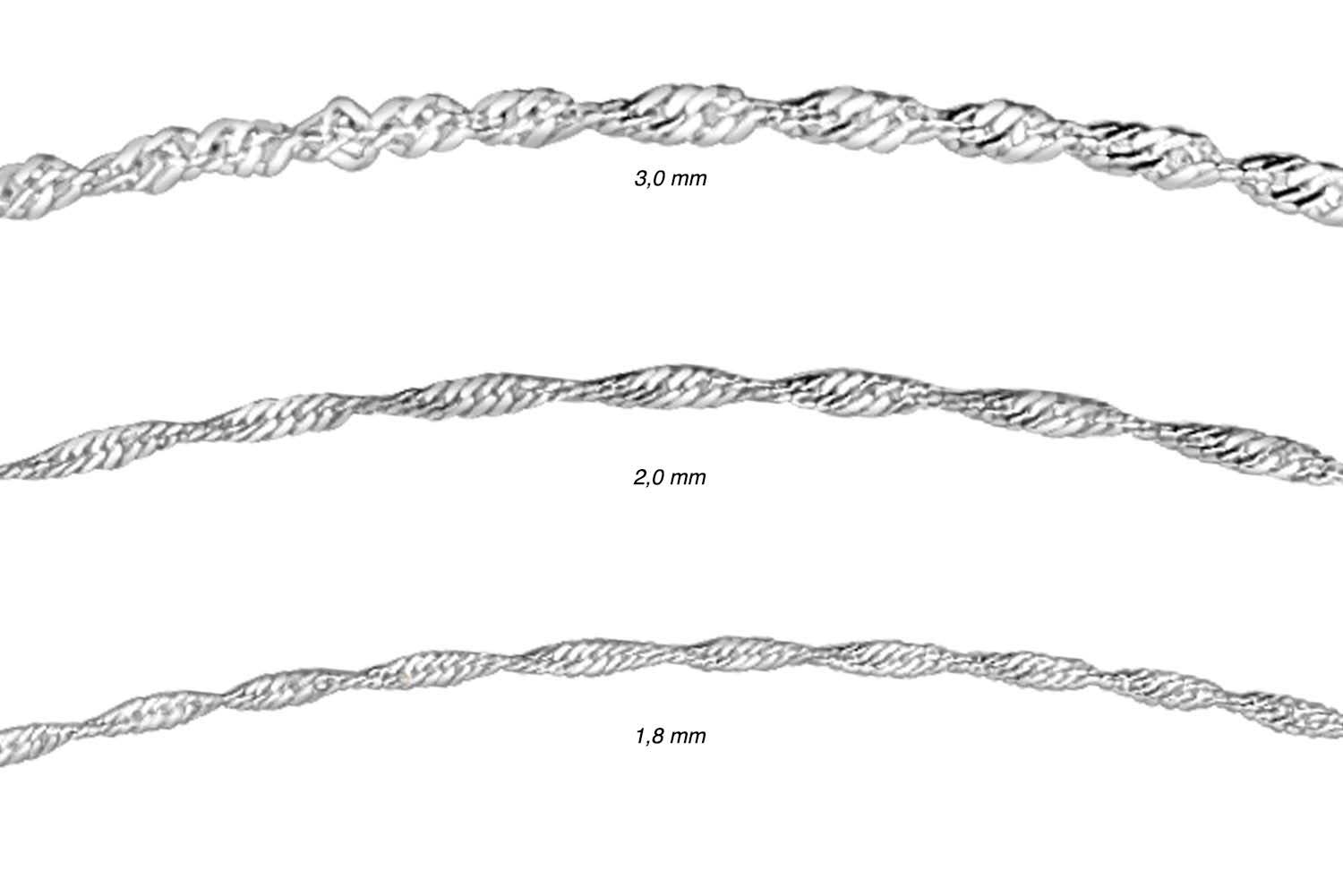 925 silver Singapore chain rhodium-plated