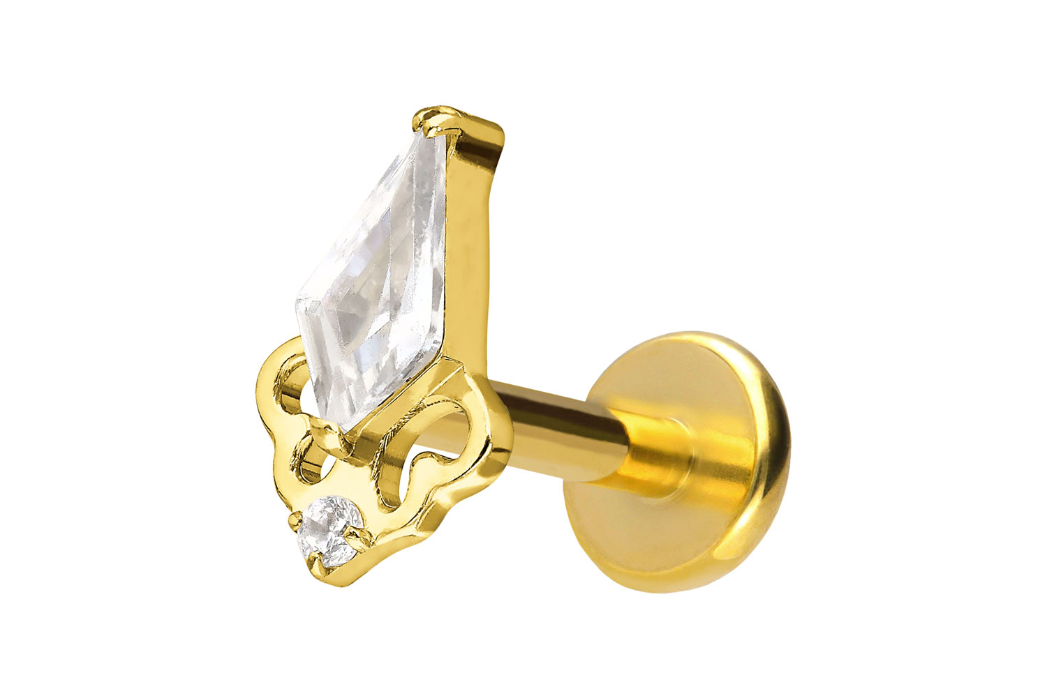 Titanium labret with push fit CRYSTAL SHIELD