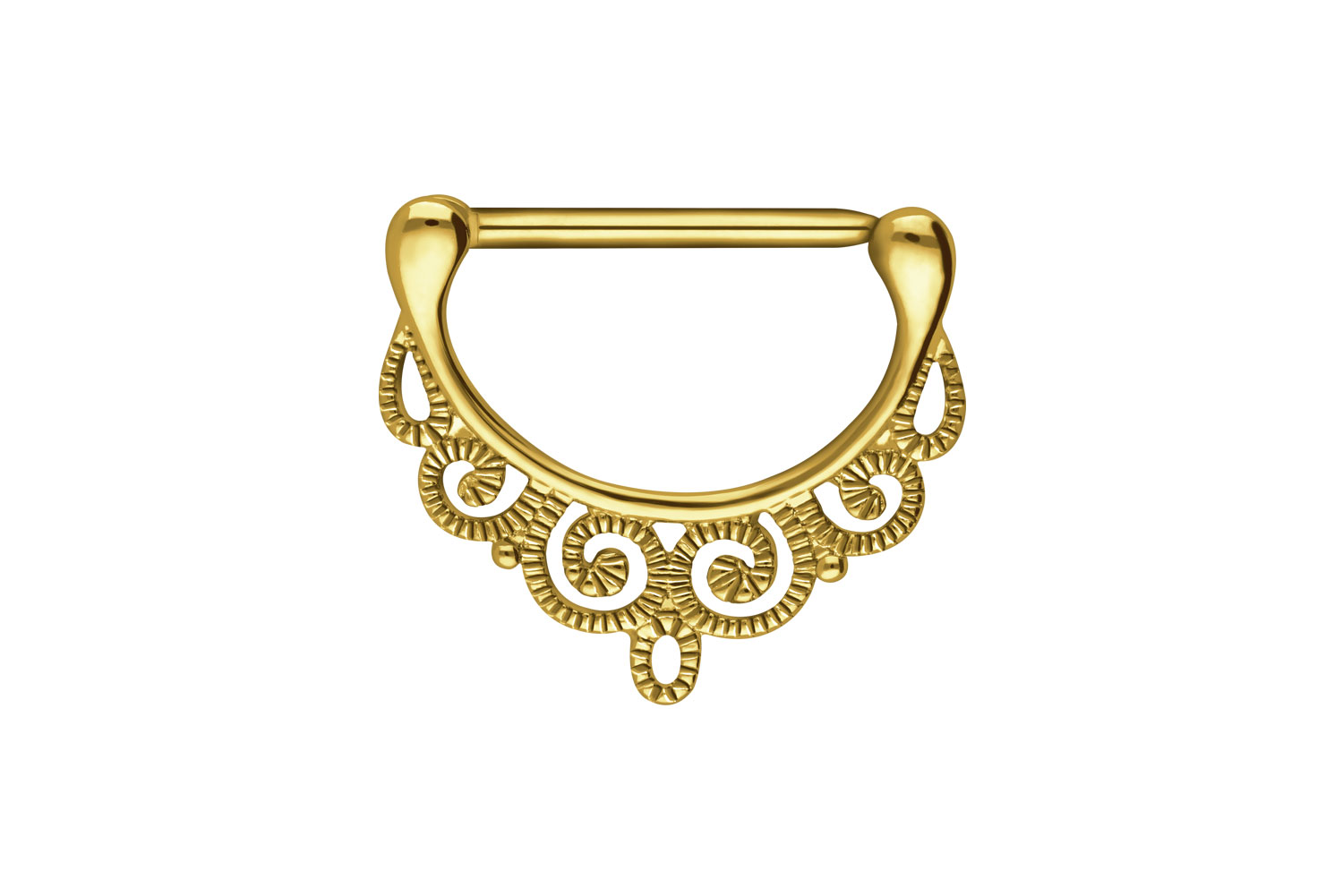 Surgical steel nipple piercing clicker ORIENTAL DESIGN