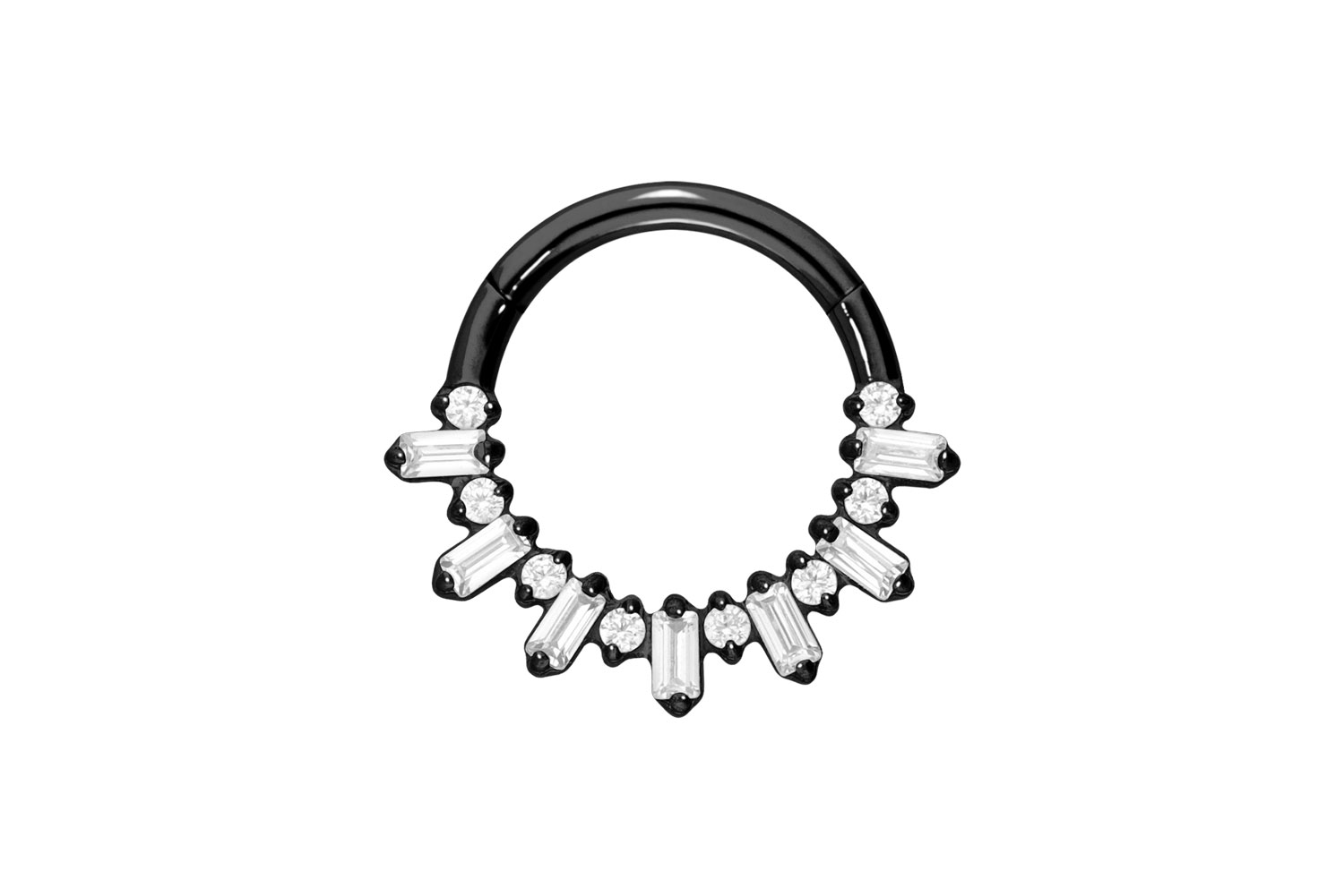 Titanium segment ring clicker CRYSTAL SUNRAYS