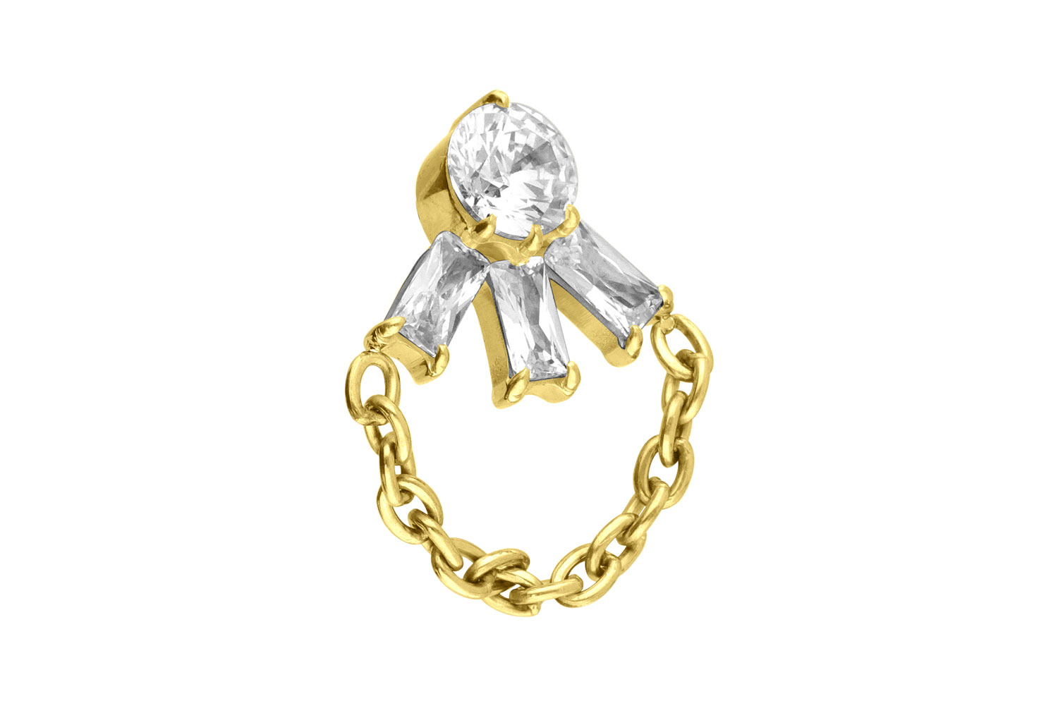 Titanium screw-in attachment with external thread LOTUS BLOSSOM + CHAIN