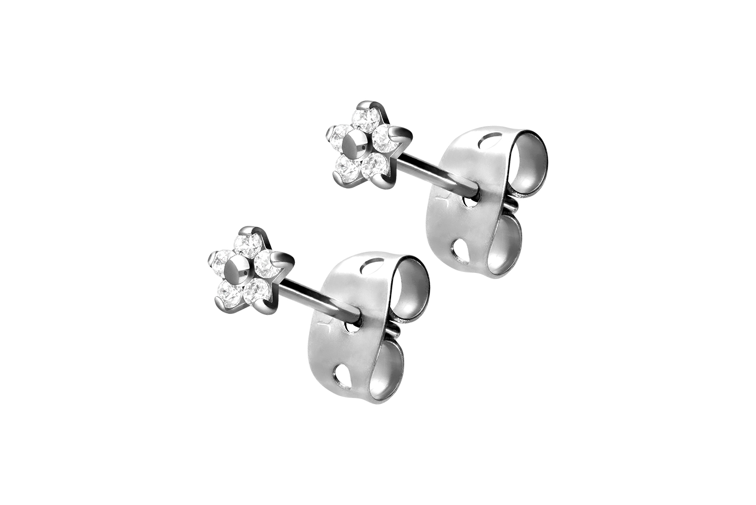 Titan Ohrstecker KRISTALLBLUME