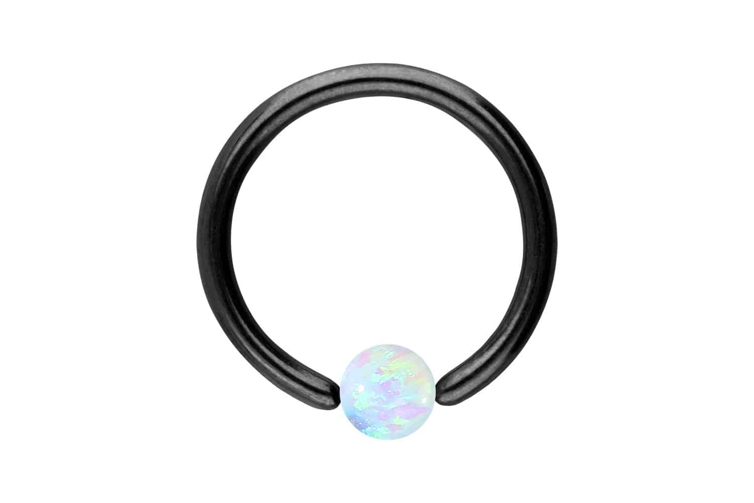 Titanium ball closure ring SYNTHETIC OPAL