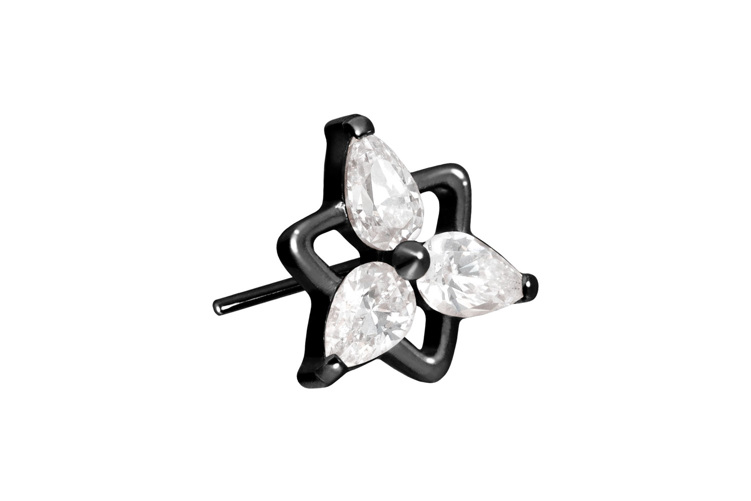 Titanium attachment with push pin CRYSTAL FLOWER