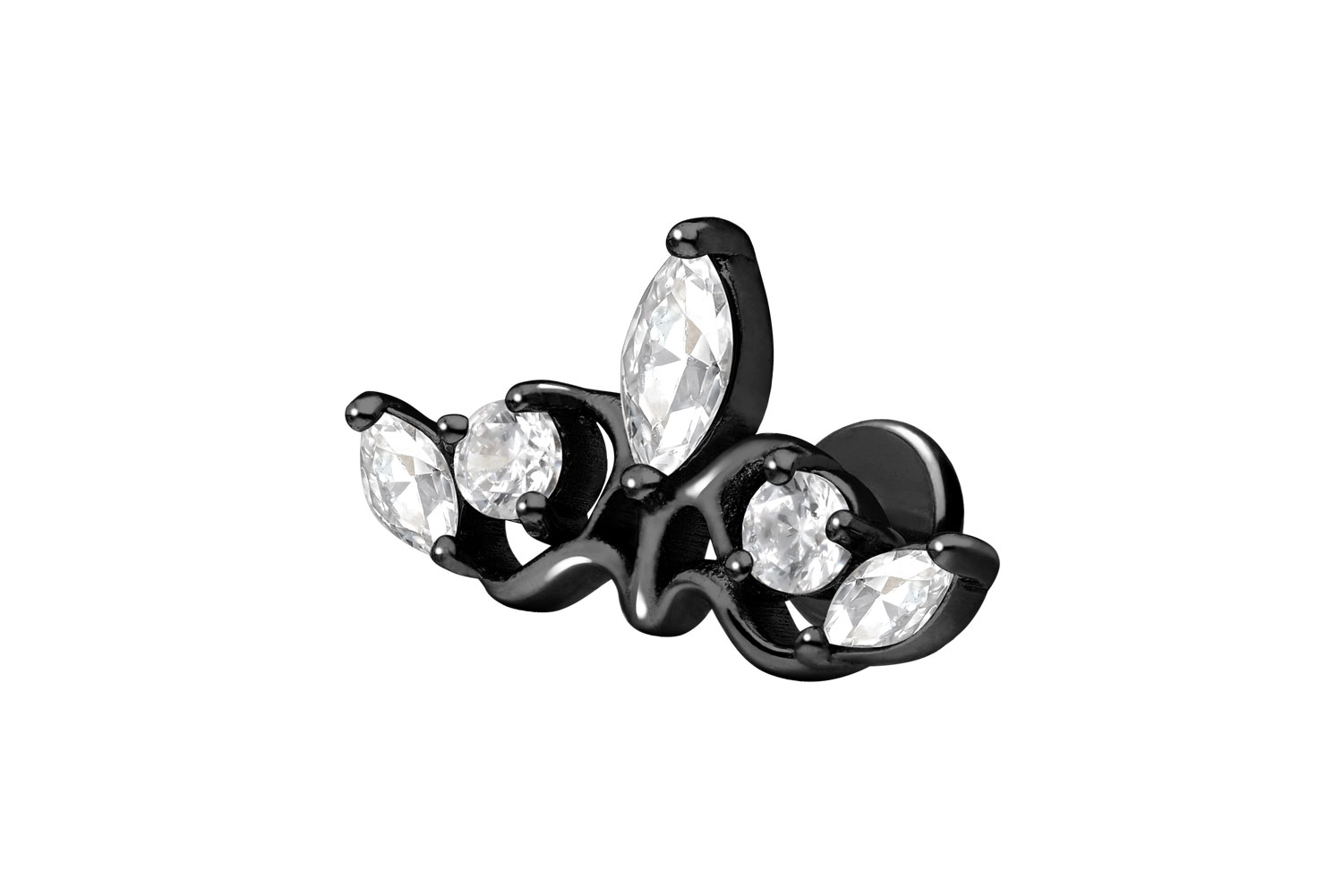 Titanium labret with push fit GOTHIC CROWN